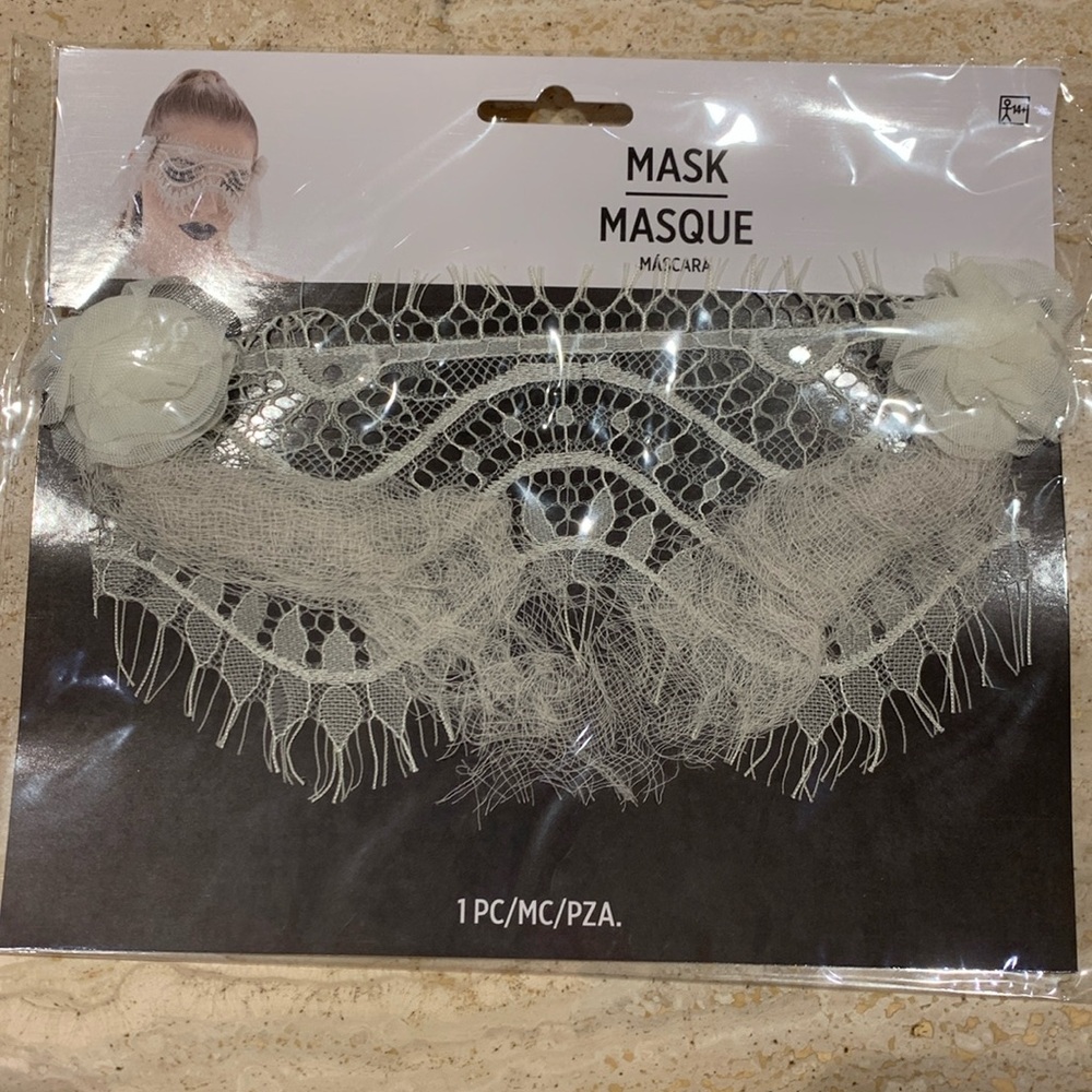 White Lace Eye Mask one size fits all